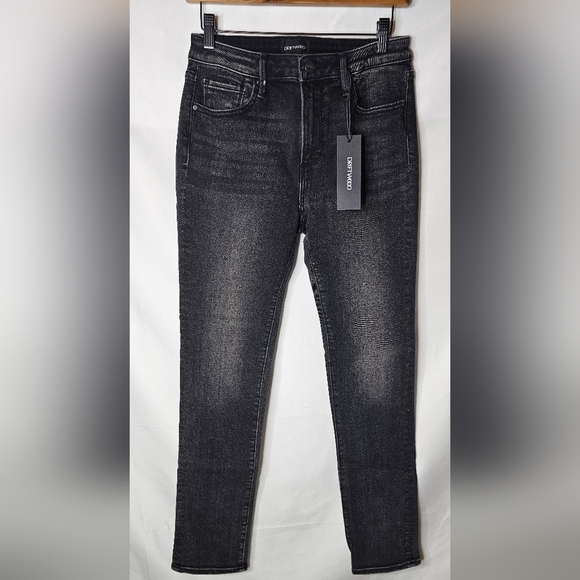 NWT Driftwood Aubrey Women's Jeans Straight Leg Distressed Denim Black Size 27 - Picture 2 of 11